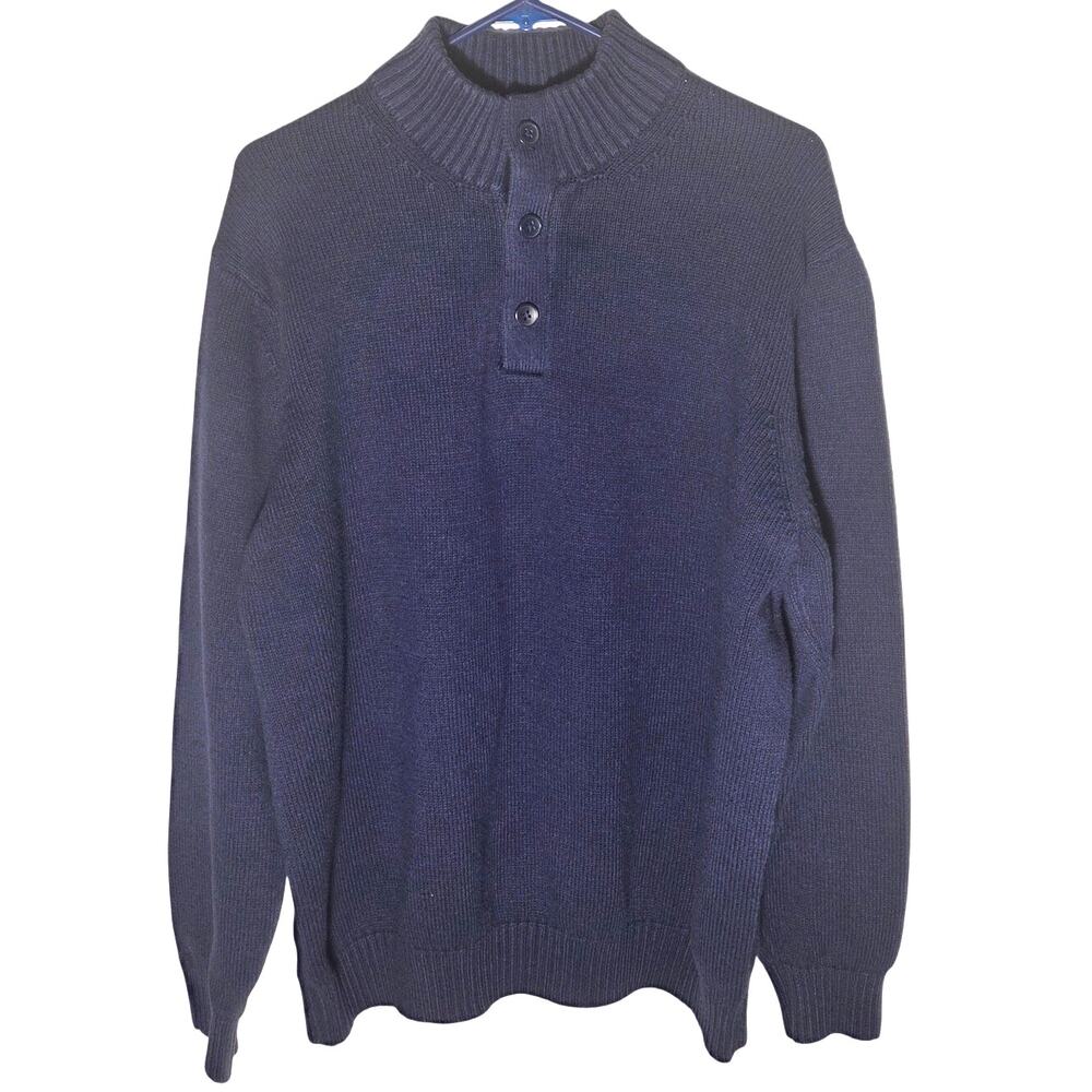 Stylish Izod Men's XL Navy Blue Crew Neck Sweater